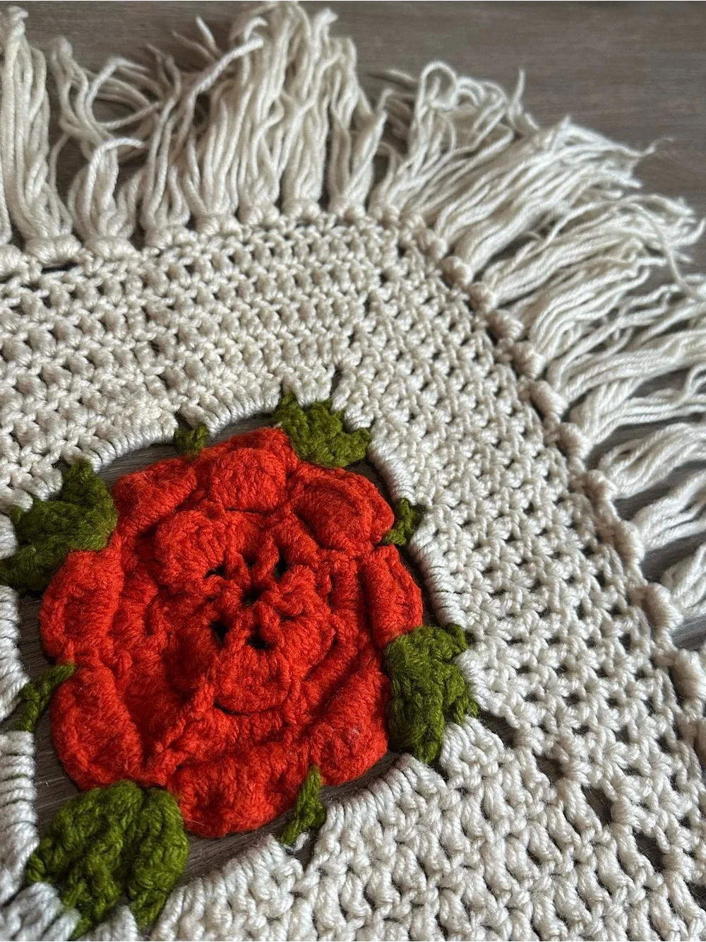 HUGE Vintage 1970s Handmade Granny Square Crochet Floral Afghan
